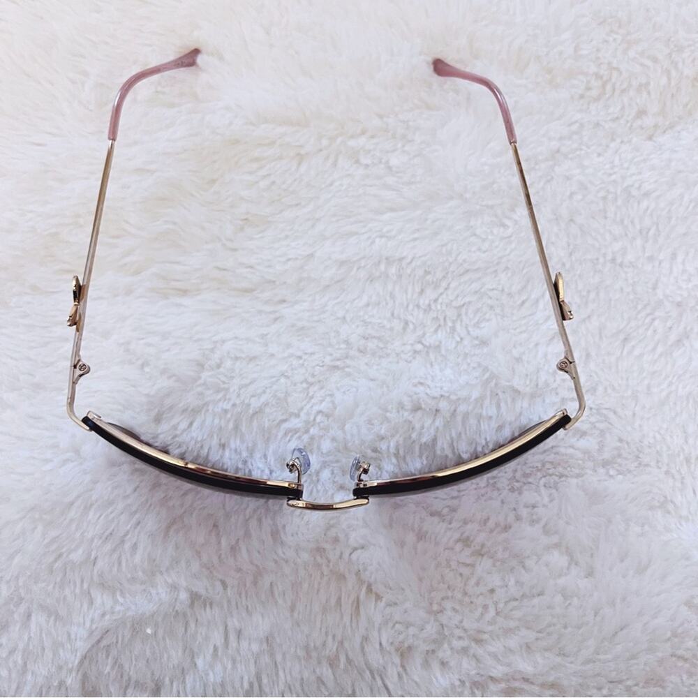 Delia Dark Purple Rimless Butterfly Accent Sunglasses - Picture 4 of 9